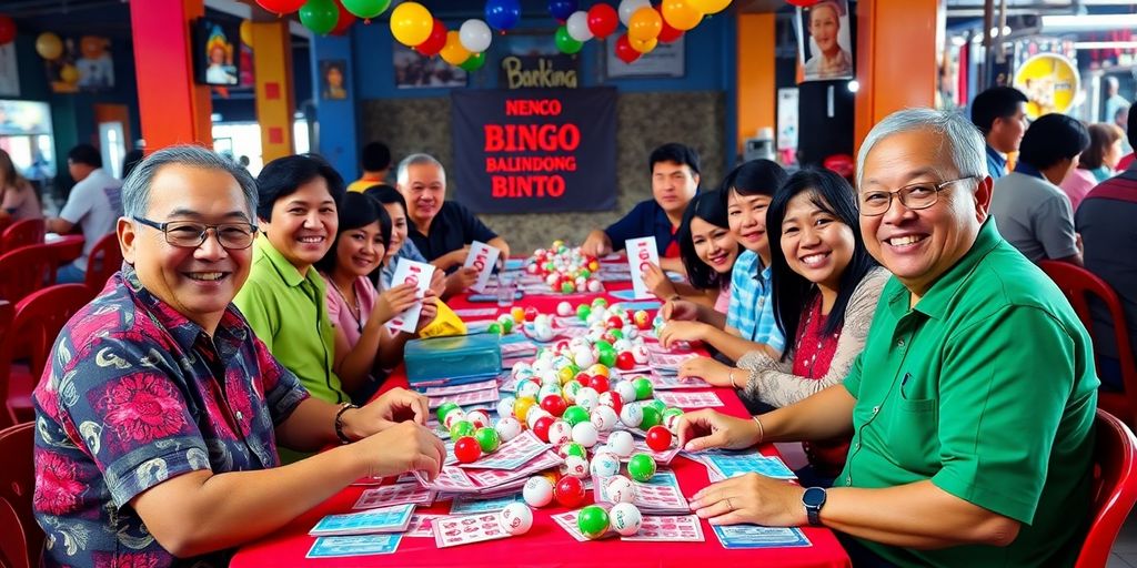 Mga tao na naglalaro ng Bingo sa Balindong.