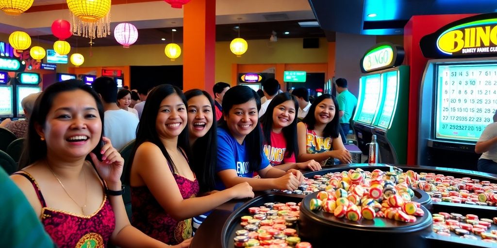 Masayang mga tao na naglalaro ng Bingo sa Medellin.
