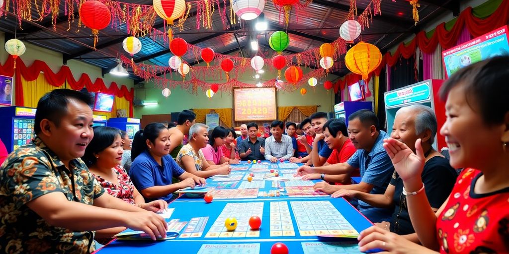 Masayang mga tao na naglalaro ng Bingo sa Kadingilan.