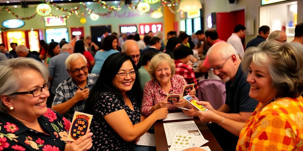 Mga tao na naglalaro ng Bingo sa San Juan.