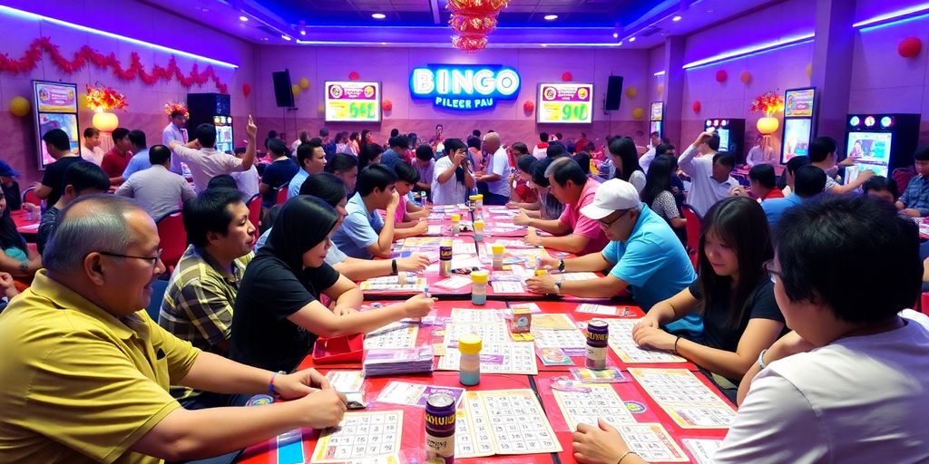 Masiglang laro ng bingo sa Pilipinas.