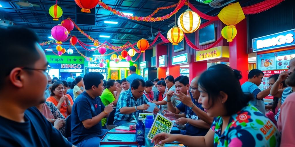 Masayang mga tao na naglalaro ng Bingo sa Talisay.