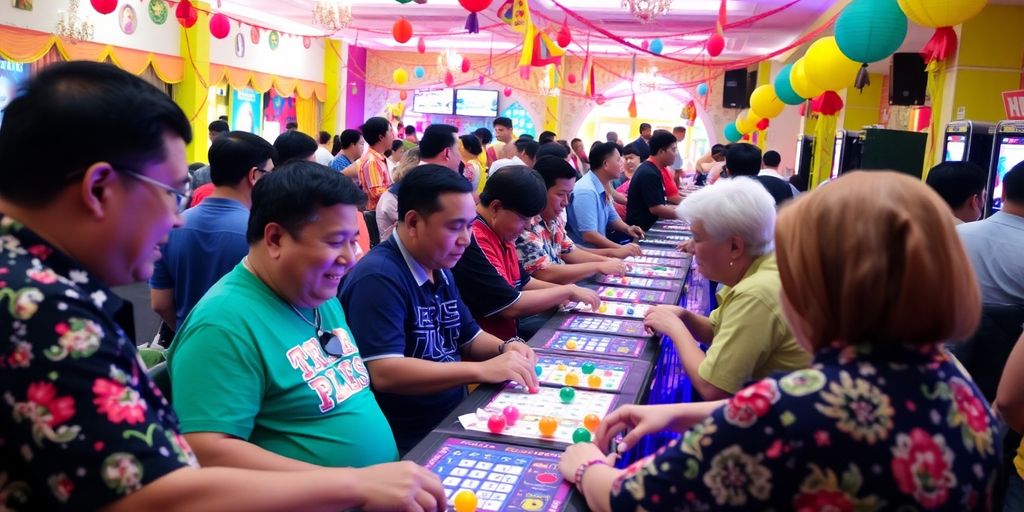 Mga tao na naglalaro ng Bingo Plus sa Iligan.