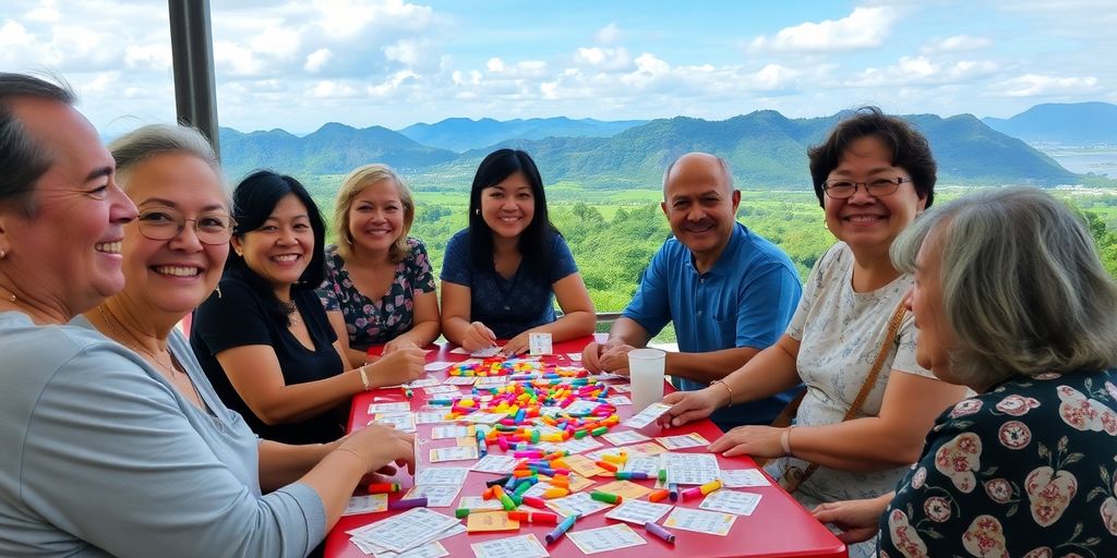 Mga tao na naglalaro ng Bingo sa Masinloc.