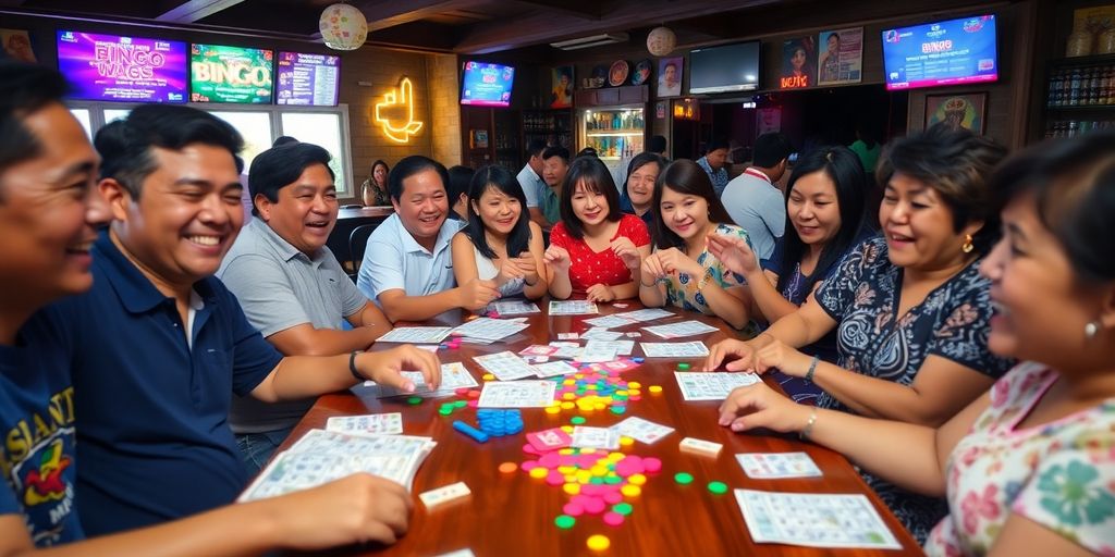 Masayang mga tao na naglalaro ng Bingo sa Barili.