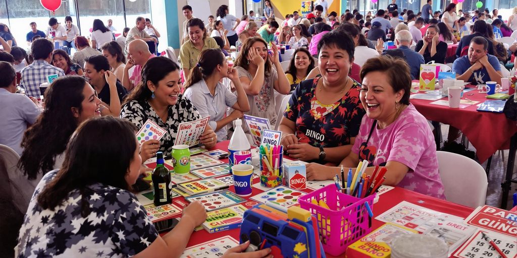 Mga tao na naglalaro ng bingo sa Porac.